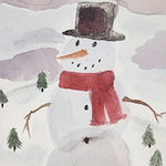  A snowman painted by a Wake Forest High School student